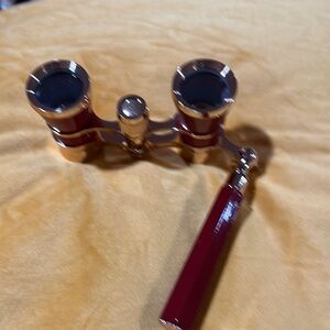 Chic Burgundy Opera Glasses with Handle